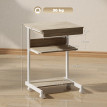 Station informatique bureau LENZO aspect chêne et blanc