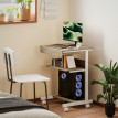 Station informatique bureau LENZO aspect chêne et blanc