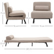 Chauffeuse convertible avec coussin SACHA beige