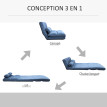 Chauffeuse inclinaison 14 positions SANDRA bleue