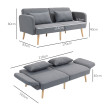 Canapé convertible 3 places scandinave HAVANA grises