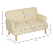 Canapé 2 places style scandinave ELORA beige