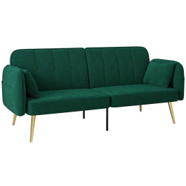 Canapé 2 places style Art Déco MAELO vert émeraude