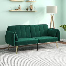 Canapé 2 places style Art Déco MAELO vert émeraude
