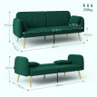 Canapé 2 places style Art Déco MAELO vert émeraude