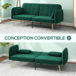 Canapé 2 places style Art Déco MAELO vert émeraude