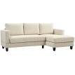 Canapé d’angle 3 places ASEL velours beige