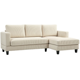 Canapé d’angle 3 places ASEL velours beige