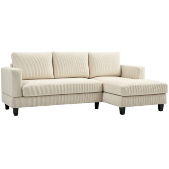 Canapé d’angle 3 places ASEL velours beige