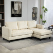 Canapé d’angle 3 places ASEL velours beige