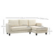 Canapé d’angle 3 places ASEL velours beige