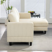 Canapé d’angle 3 places ASEL velours beige