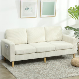 Canapé 3 places style nordique GARDA beige clair