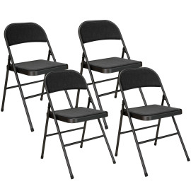 Lot de 4 chaises pliantes NORA noires