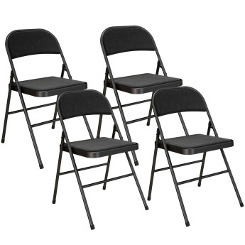 Lot de 4 chaises pliantes NORA noires