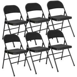 Lot de 6 chaises pliantes NIRA noires