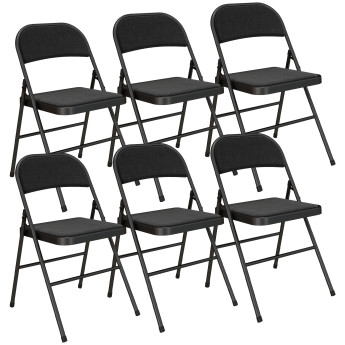 Lot de 6 chaises pliantes NIRA noires