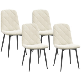 Lot de 4 chaises design esprit Chesterfield ELIO beiges