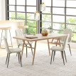 Lot de 4 chaises design esprit Chesterfield ELIO beiges