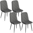 Lot de 4 chaises design Chesterfield TELURI velours gris