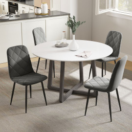 Lot de 4 chaises design Chesterfield TELURI velours gris