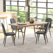 Lot de 4 chaises design Chesterfield TELURI velours gris