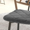 Lot de 4 chaises design Chesterfield TELURI velours gris