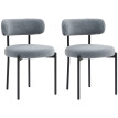 Lot de 2 chaises de salon laine bouclée STANFORD gris