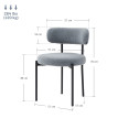 Lot de 2 chaises de salon laine bouclée STANFORD gris