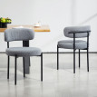 Lot de 2 chaises de salon laine bouclée STANFORD gris