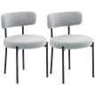 Lot de 2 chaises de salon laine bouclée DILFORD gris clair