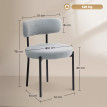 Lot de 2 chaises de salon laine bouclée DILFORD gris clair