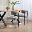 Lot de 2 chaises de salon laine bouclée DILFORD gris clair