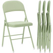 Lot de 4 chaises pliantes LOGAN velours vert