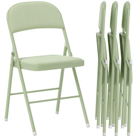 Lot de 4 chaises pliantes LOGAN velours vert
