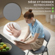 Lot de 4 chaises pliantes RYAN velours gris clair
