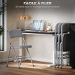 Lot de 4 chaises pliantes RYAN velours gris clair