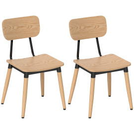 Lot de 2 chaises de salon MADISON effet bois naturel