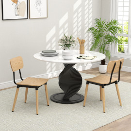 Lot de 2 chaises de salon MADISON effet bois naturel