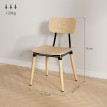 Lot de 2 chaises de salon MADISON effet bois naturel