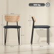 Lot de 2 chaises de salon ETHAN effet bois naturel et gris