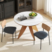 Lot de 2 chaises de salon ETHAN effet bois naturel et gris