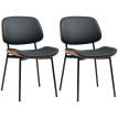 Lot de 2 chaises design HARPER noir et marron