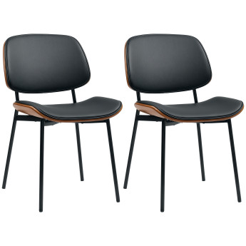 Lot de 2 chaises design HARPER noir et marron