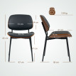 Lot de 2 chaises design HARPER noir et marron