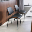 Lot de 2 chaises design HARPER noir et marron