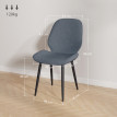 Lot de 2 chaises de salon design CALEB tissu effet lin gris