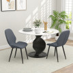 Lot de 2 chaises de salon design CALEB tissu effet lin gris