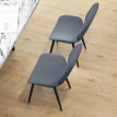 Lot de 2 chaises de salon design CALEB tissu effet lin gris
