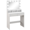 Coiffeuse miroir Hollywood 3 modes AVA blanche